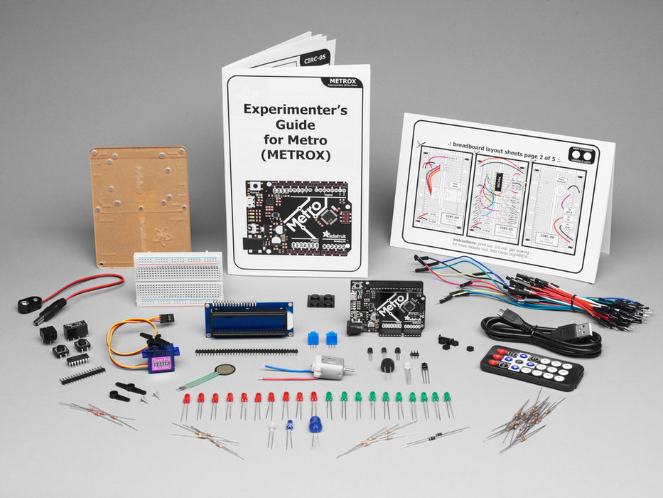 Adafruit MetroX Classic Kit - Experimentation Kit for Metro 328 with lots of components, and booklet