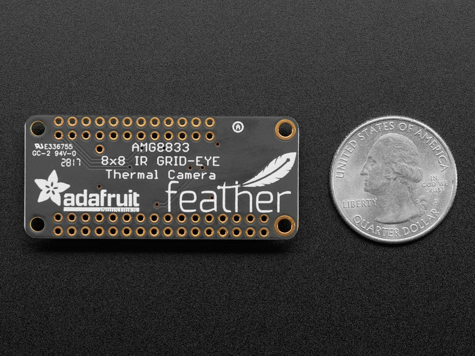 TFT with thermal camera display, a hand with two fingers slowly passes in front, so the heat map is visible.