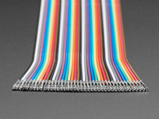 Angled shot of Premium Male/Female Raw Jumper Wires - 40 x 6