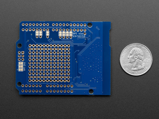 Angled shot of a Adafruit WINC1500 WiFi Shield with PCB Antenna. 