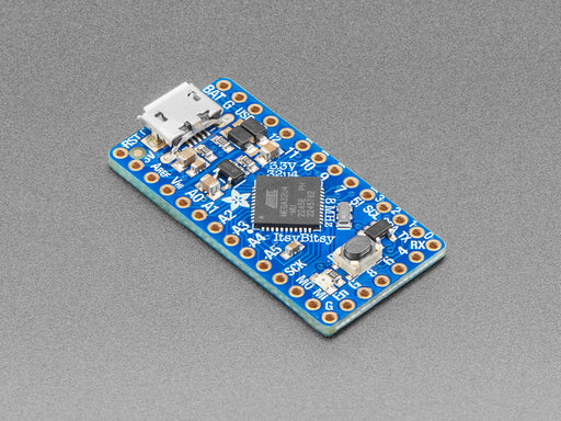 Angled shot of 5V ItsyBitsy dev board.