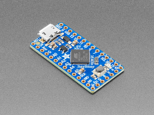 Angled shot of Adafruit ItsyBitsy 32u4 - 5V 16MHz. 