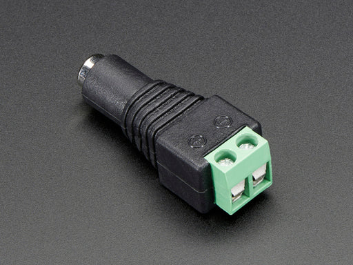 Angle shot Female DC Power adapter - 2.1mm jack to screw terminal block