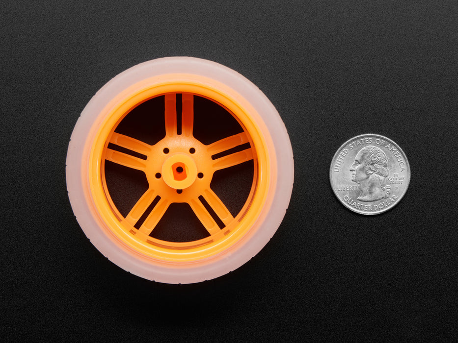 Orange and Clear TT Motor Wheel for DC Gearbox Motor