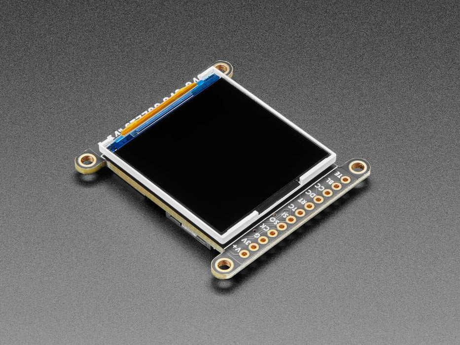 Overhead video of OLED breakout wired up on breadboard to QT Py and BFF driver board. Video displays multi-colored shapes and animations.