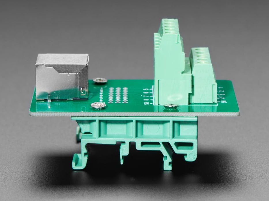 DIN Rail mountable RJ-45 To Terminal Block Adapter - Right Angle Jack.