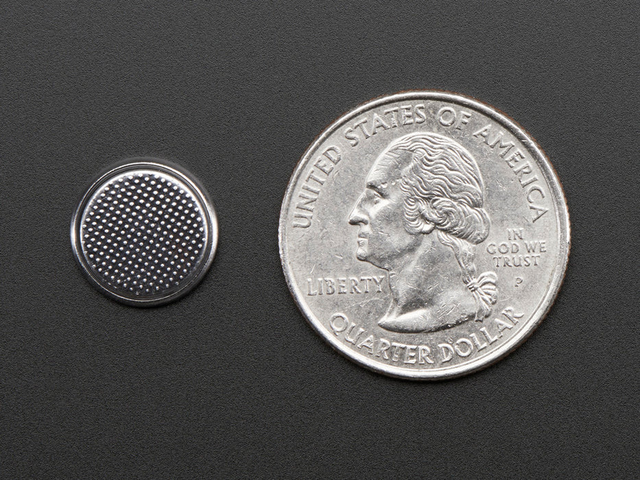 Angled shot of CR1220 12mm Diameter - 3V Lithium Coin Cell Battery - CR1220.