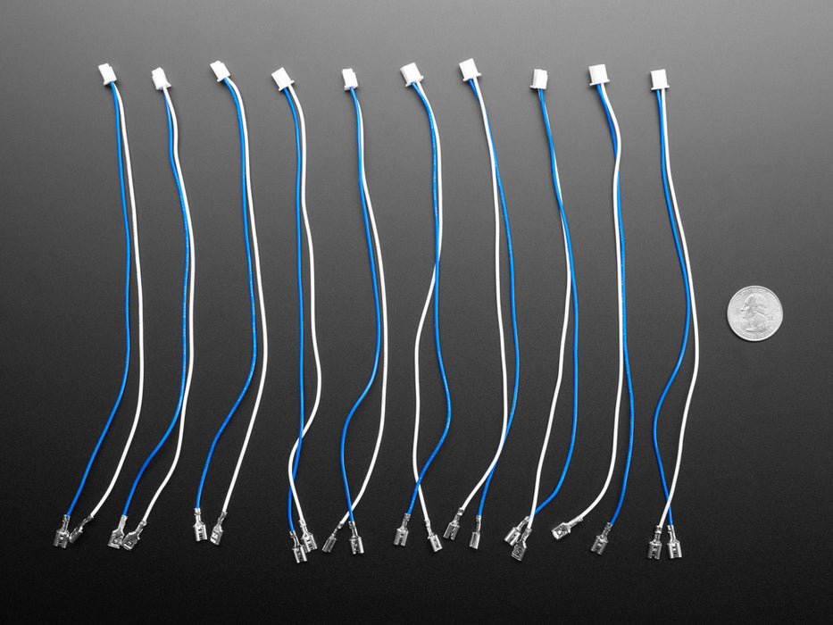 Angled shot of Arcade Button and Switch Quick-Connect Wires - 0.187" (10-pack)