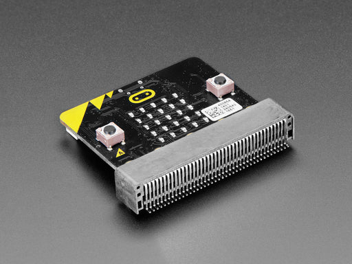 Angled shot of the pin ports on a SMT Right-Angle Connector for micro:bit. 