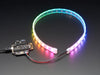 Adafruit NeoPixel LED Strip with 3-pin JST PH Connector lit up rainbow