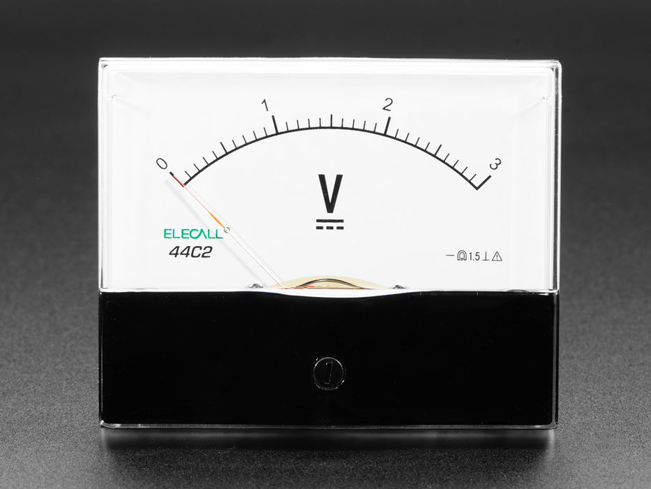 Video of an analog voltage panel meter. The needle sways back and forth.