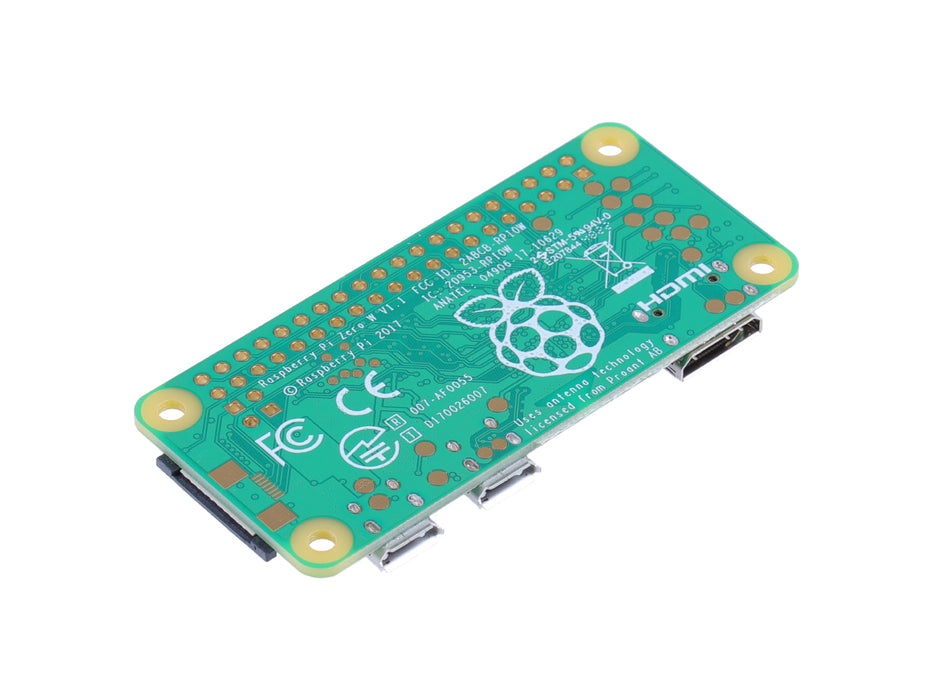 Raspberry Pi Zero W, WiFi/Bluetooth 4.1, Bluetooth Low Energy, HAT compatible 40-pin header, CSI camera connector, USRT, SPI, I2C