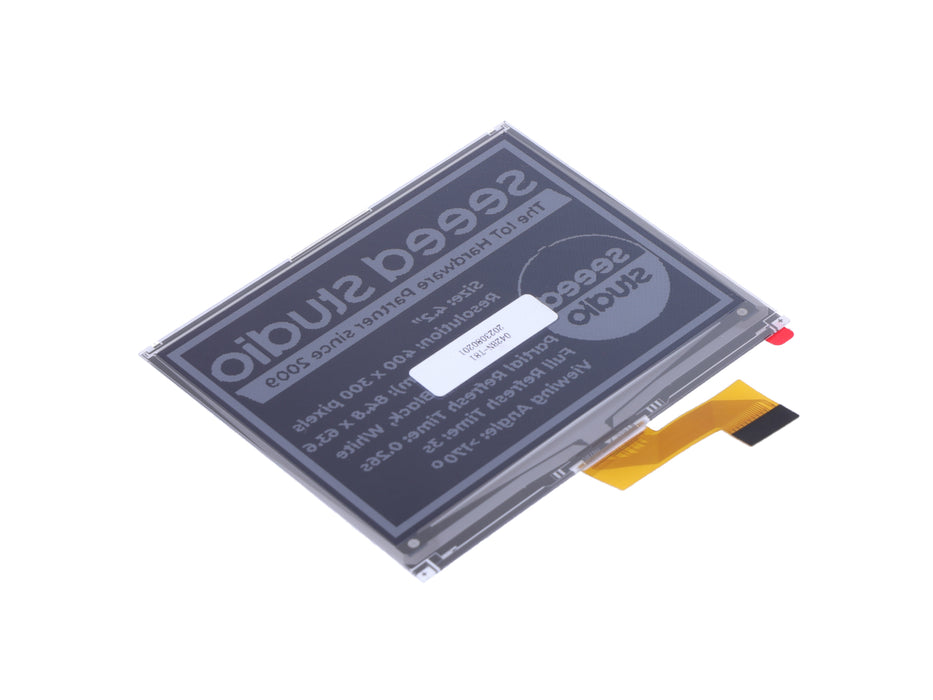 4.2" Monochrome eInk / ePaper Display with 400x300 Pixels, SPI interface, Support XIAO/Arduino/STM32