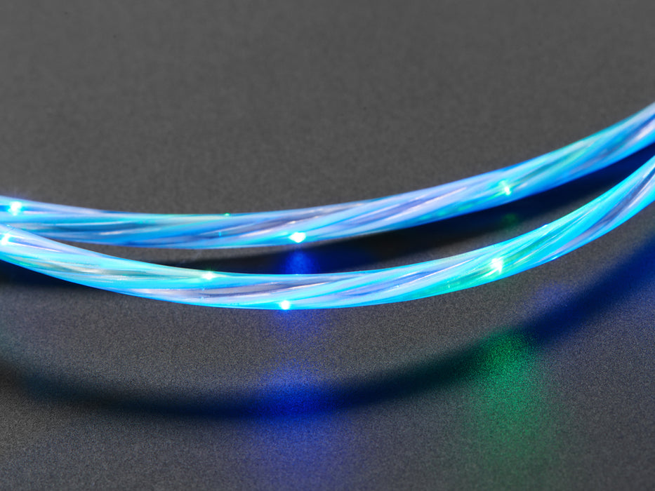 USB Micro B Cable with LEDs - Blue and Green color - 1 Meter