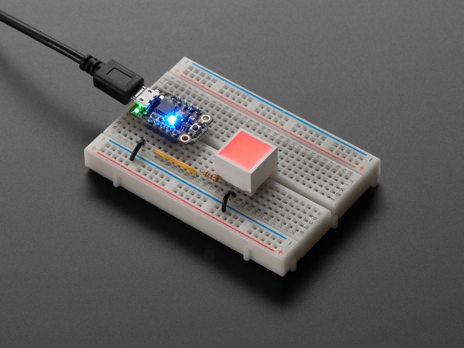 15mm Square Diffused Red Indicator LED pulsing on and off