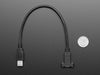 Panel Mount Cable USB C to Type A - 30cm