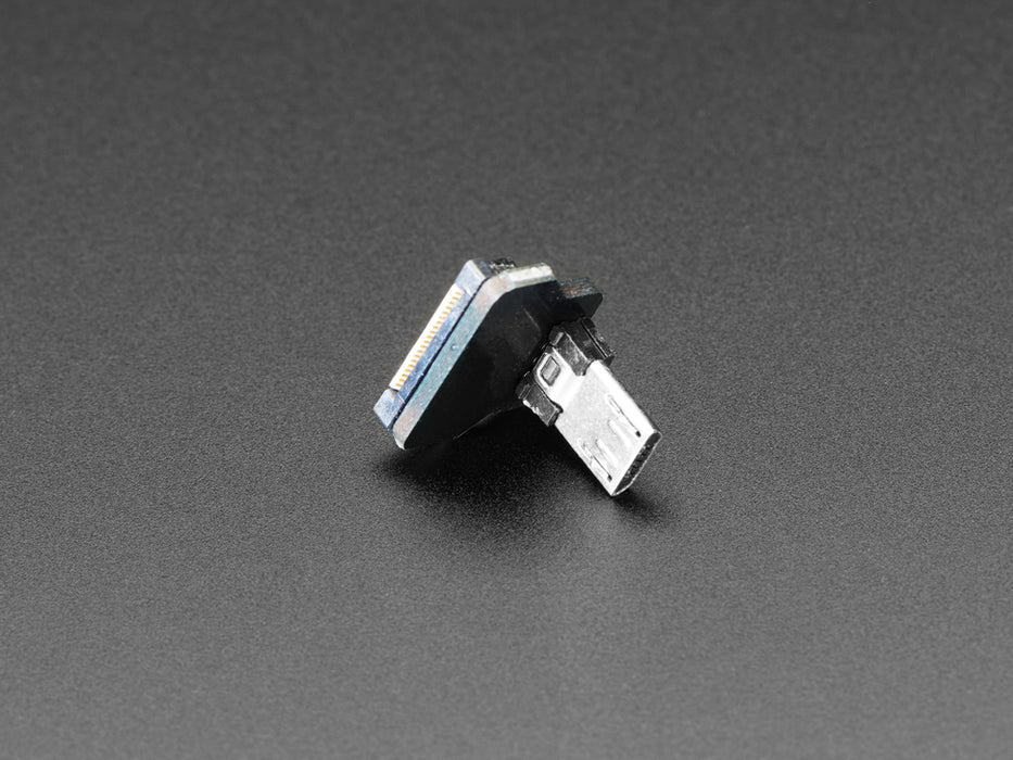 Angled shot of DIY USB Cable Parts - Right Angle Micro B Plug Down.