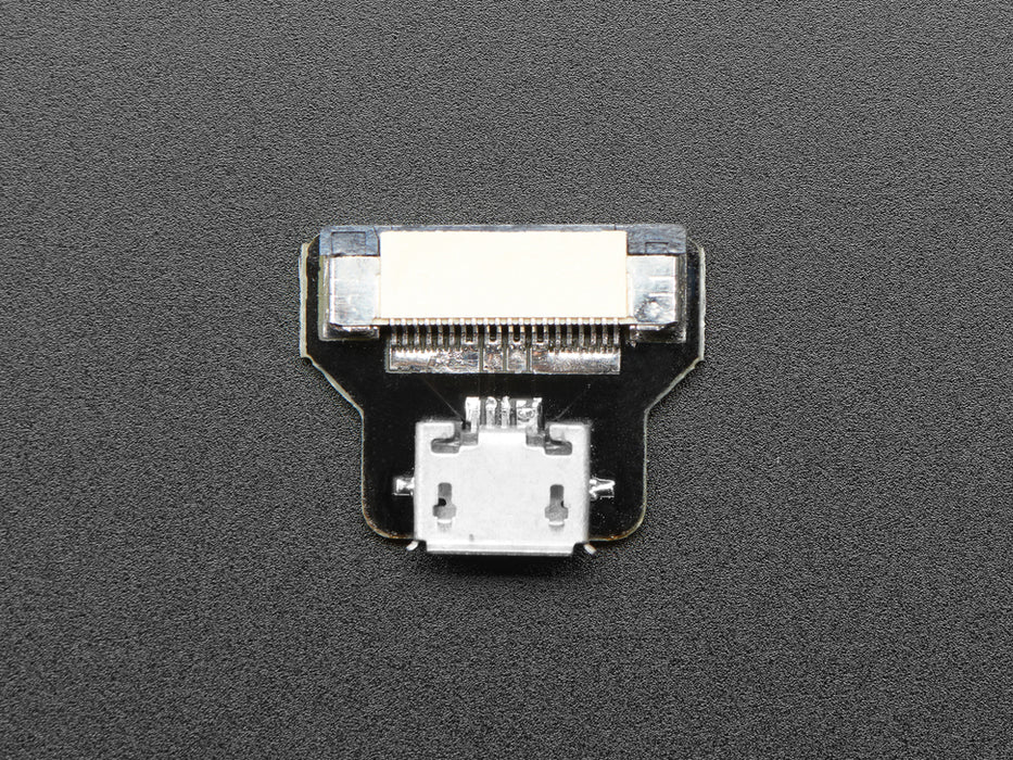 Angled shot of a DIY USB Straight Micro B adapter PCB