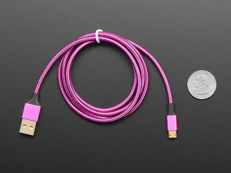 Fully Reversible Pink/Purple USB A to micro B Cable