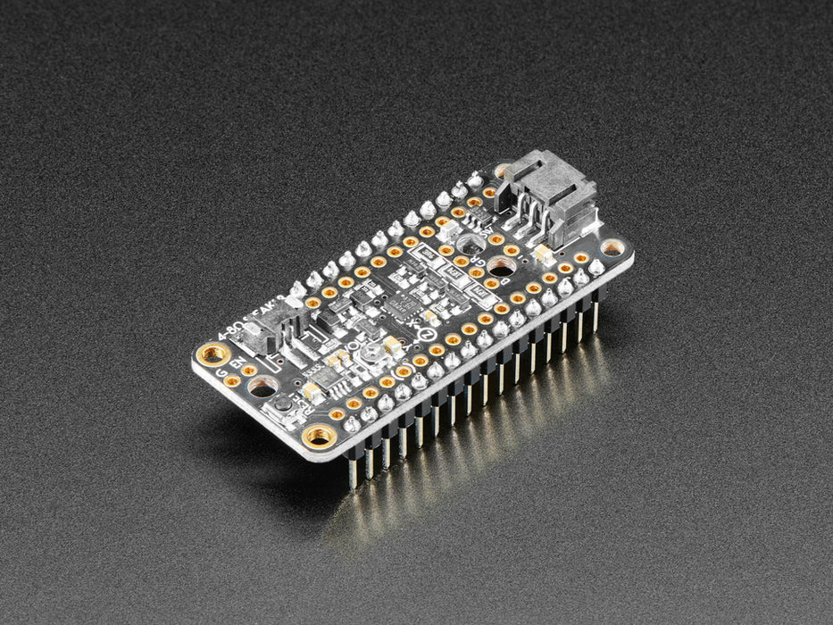 Angled shot of a Assembled Adafruit Prop-Maker FeatherWing.