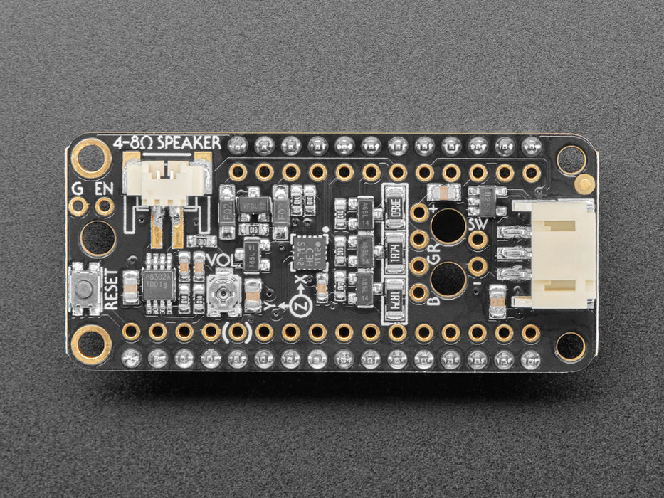 Angled shot of a Assembled Adafruit Prop-Maker FeatherWing.