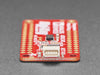 Top-down view of a red rectangular sensor.