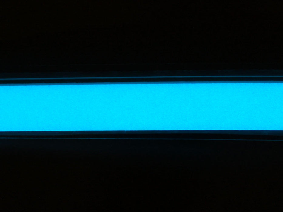 Coil of lit Aqua Electroluminescent Tape Strip 