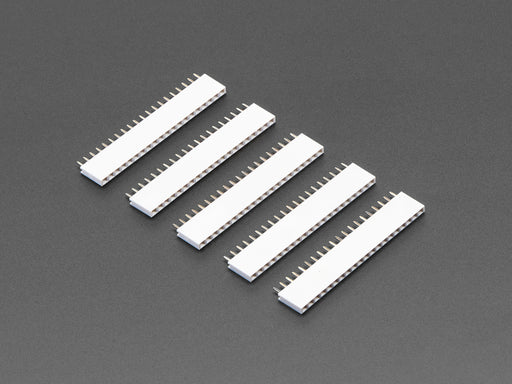 Five pack of 20-pin 0.1 Female Header - White plastic