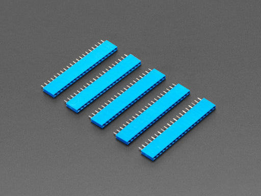 Five pack of 20-pin 0.1 Female Header - Blue plastic