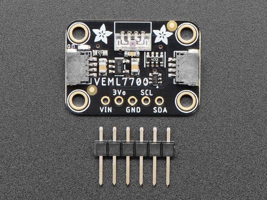 Angled shot of lux sensor breakout.