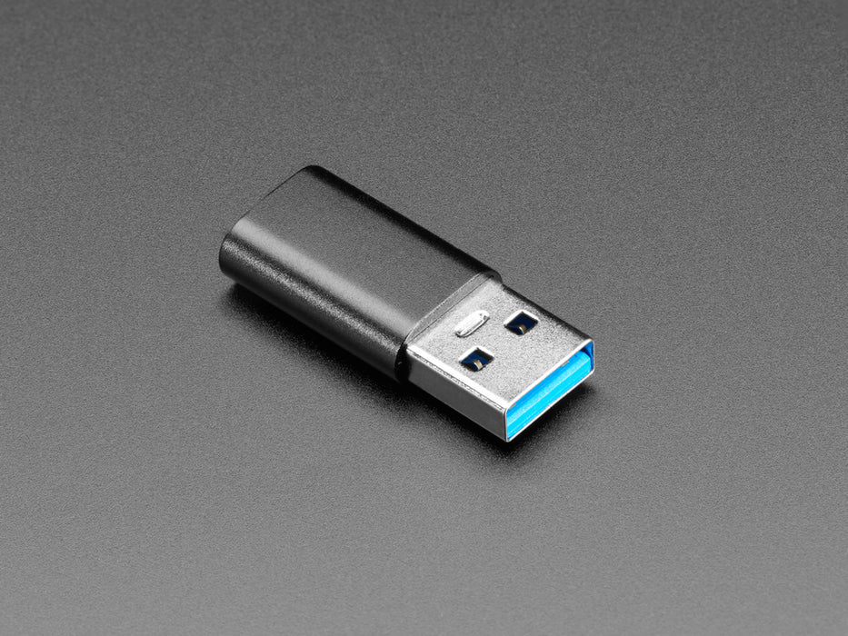 Angled shot of a shot of USB A to USB C Adapter. 