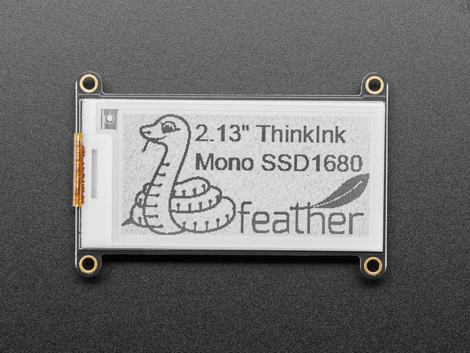 E-Ink display connected to Feather, refreshing itself