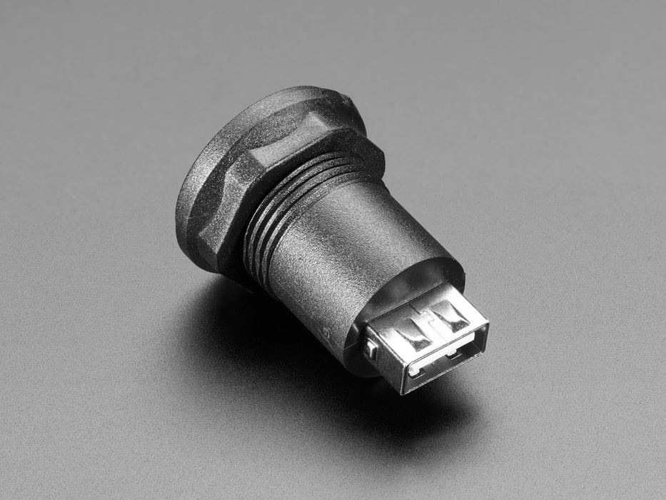 Micro USB Round Panel Mount Plug showing front port