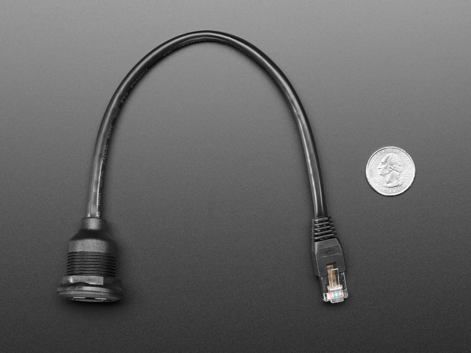 RJ-45 Ethernet Round Panel Mount Extension Cable