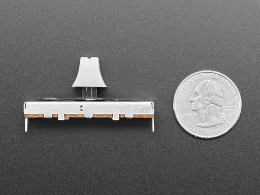 hand slowly sliding potentiometer back and forth - 45mm Long.