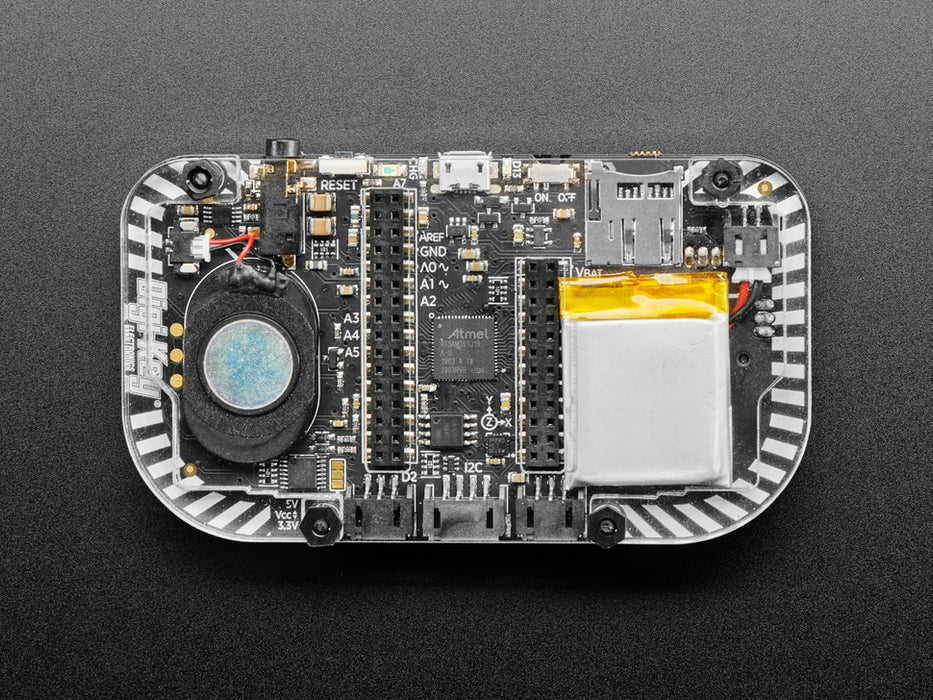 Adafruit PyGamer Starter Kit with PCB, enclosure, buttons, and storage bag