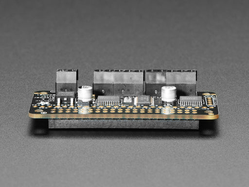 Top view shot of a Adafruit DC & Stepper Motor Bonnet 