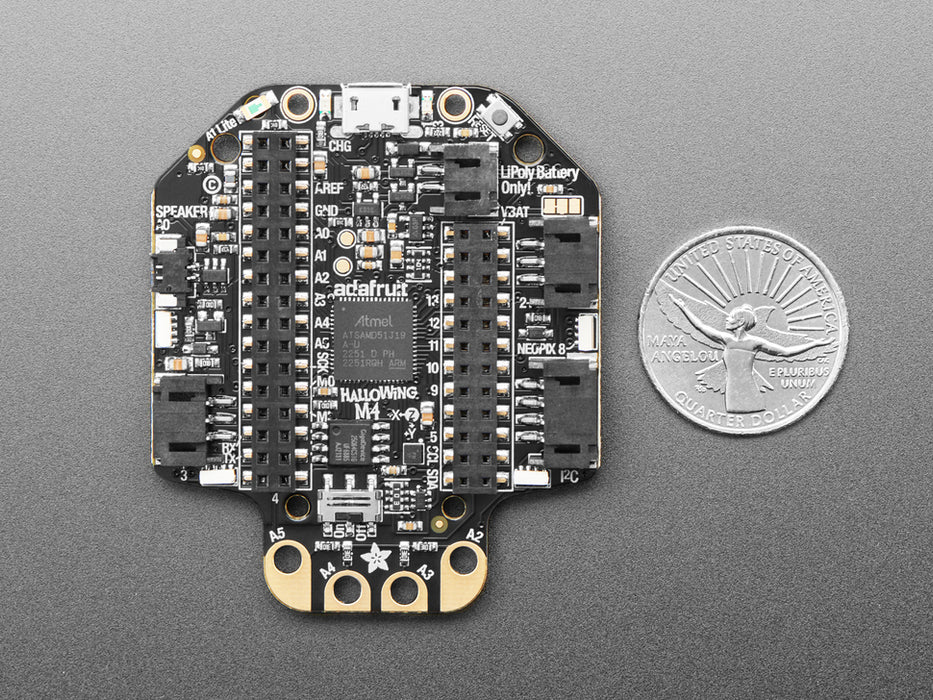 Angled shot of Adafruit HalloWing M4 Express.