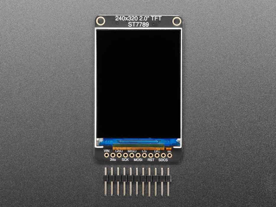 Overhead video of TFT display running boot-up animation.