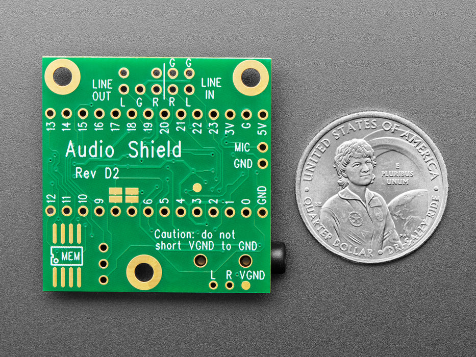 Angled shot of Audio Adapter Board for Teensy 4.x