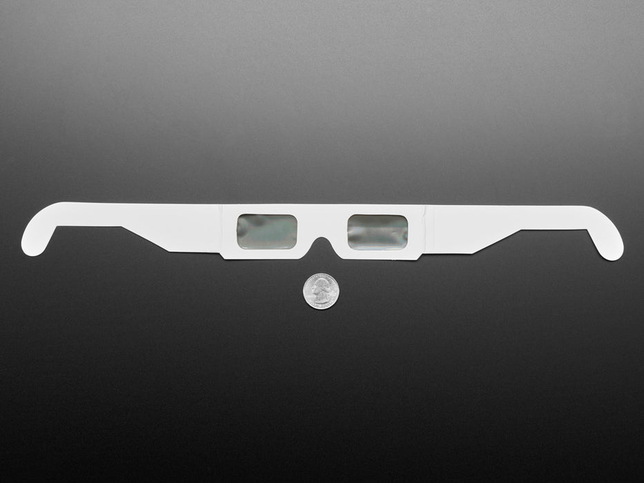 Paper Diffraction Grating Glasses showing cool LED effect through right lens