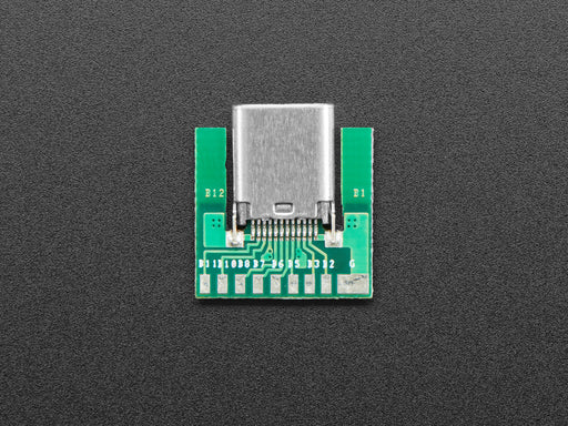 Angled shot of SB Type C Socket - SMT Inline Breakout Board.