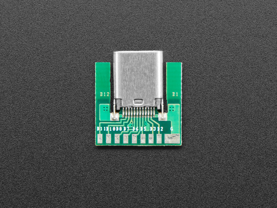 Angled shot of SB Type C Socket - SMT Inline Breakout Board.