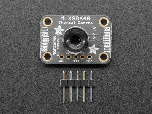 Angled shot of a Adafruit MLX90640 IR Thermal Camera Breakout.