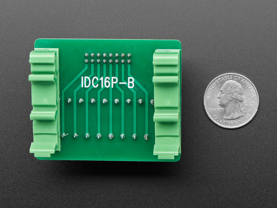 DIN Rail 2x8 IDC to Terminal Block Adapter Breakout mounted onto DIN rail