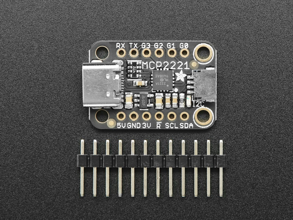 Adafruit MCP2221A Breakout - General Purpose USB to GPIO ADC I2C connected to a computer with an IMU sensor that is streaming data to some graphing program