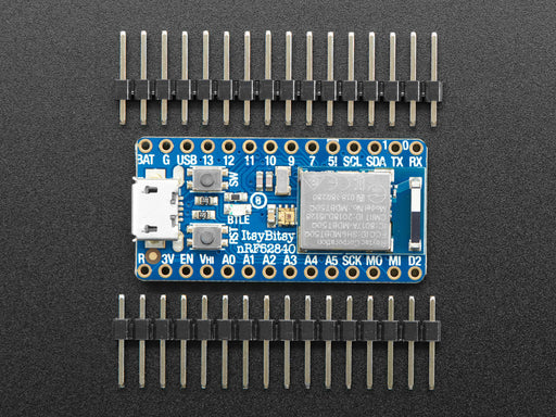 Angled shot of Adafruit ItsyBitsy nRF52840 Express - Bluetooth LE.