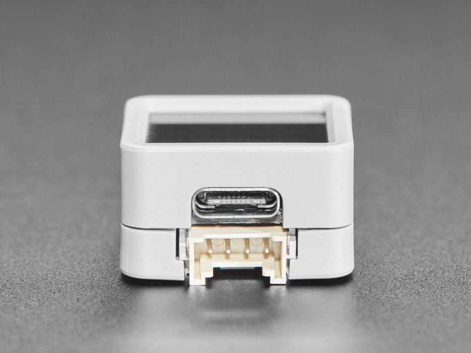 Angled shot of a M5Stack ATOM Matrix ESP32 Development Kit. 