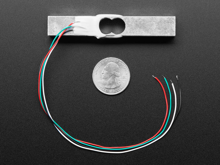 Angled shot of a Strain Gauge Load Cell - 4 Wires - 5Kg. 