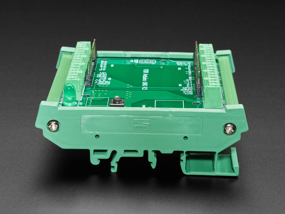 DIN Rail Terminal Block Adapter to Metro or Arduino mounted onto DIN rail